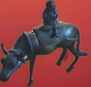 Chinesische Bronze Räuchergefäß Räuchergefäß Reisender Lao Tse Wasserbüffel Qing-Zeit - Bild 1 von 19