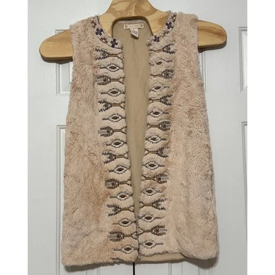 Flying Tomato Faux Fur Boho Southwestern Flyaway Vest, Size M - Image 1 of 4