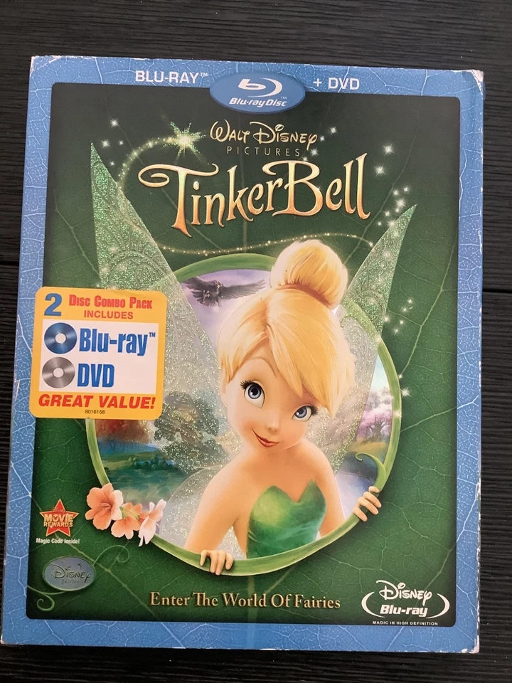 Disney Tinker Bell Blu-Ray DVD Movie Video New With Rare Slipcover Version USA - Image 1 of 4
