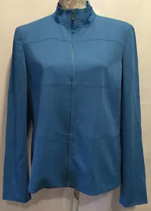 Chaqueta Jones New York Signature Mujeres Carrera Trabajo Azul Mangas Largas con Cremallera Talla 12 - Imagen 1 de 10