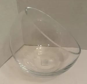 NEW Crate & Barrel 5” Crystal Small Tilt Flower Bud Bowl Made in Poland Decor - Picture 1 of 5