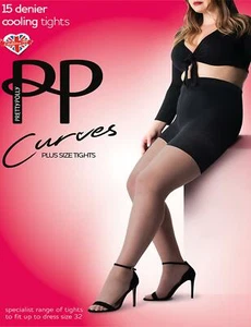 Pretty Polly 15 Denier Tights Curves Cooling Plus Size Tights Stay Cool Tights - Picture 1 of 10