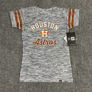 Houston Astros New Era Glitter Shirt Youth Girls 6/6x Small Gray MLB Baseball - Picture 1 of 20