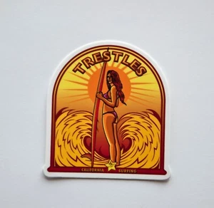 TRESTLES SURFING SURFER VINYL DYE CUT STICKER DECALS 3"x 2.75" California surf - Picture 1 of 1