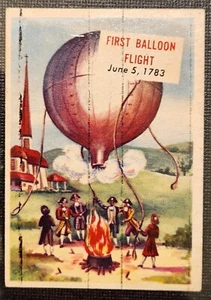 1954 Topps Scoop Set - #134 First Balloon Flight Trading Card - VG-F - Bild 1 von 2