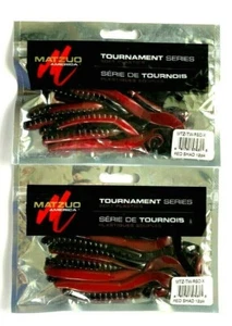 2 PAQUETES Matzuo 7" Twist Tail Nightcrawler Red Shad 12 unidades serie de torneos - Imagen 1 de 10