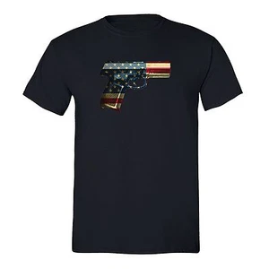 American Flag Gun 2nd Amendment 4th of July T-shirt USA Pride Shirt Black - Picture 1 of 2