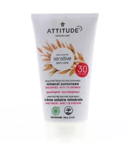 ATTITUDE Mineral Sunscreen for Sensitive Skin 5.2 oz SPF 30 Unscented exp 1/24 - Picture 1 of 6