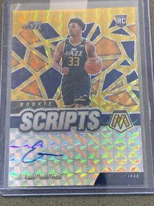 2020-21 Panini mosaico guiones de novato dorado Elijah Hughes Utah jazz - Imagen 1 de 3