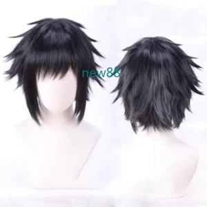 Demon Slayer Kaigaku Cos Wig Inverted Short Hair Black Flexibility Straight Hair - Picture 1 of 1