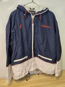 Vintage Kangol Jacket M-L 90’s Retro Old School Navy Coat Oversized 23 Pit 25 L - Picture 1 of 17