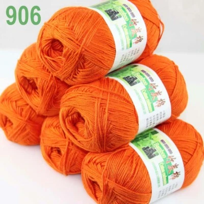 Sale Lot 6SkeinsX50g Soft Bamboo Cotton Baby Wrap Hand Knitting Crochet Yarn 906 - Image 1 of 4
