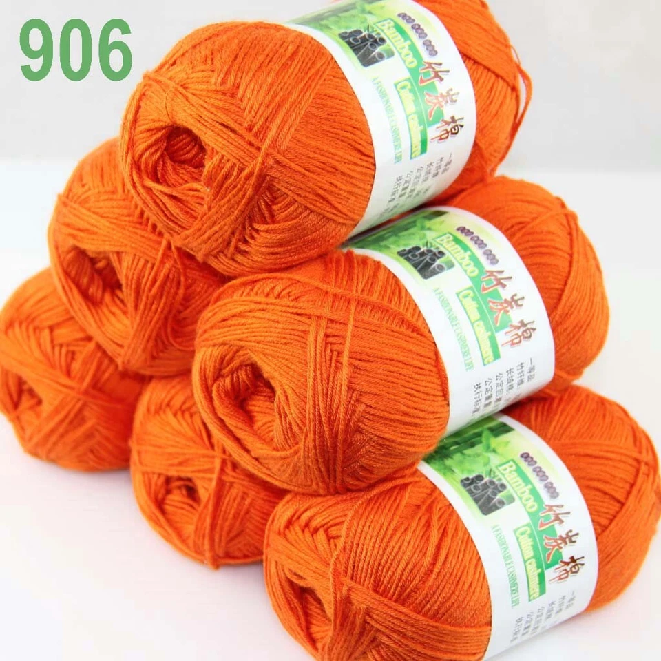 Sale Lot 6SkeinsX50g Soft Bamboo Cotton Baby Wrap Hand Knitting Crochet Yarn 906 - Image 1 of 4