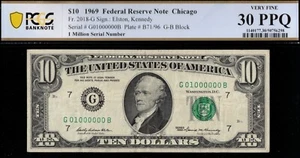 1969 $10 FRN G01000000B 1 MILLION P.C.G.S #30PPQ - Picture 1 of 3