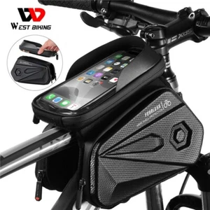 WEST BIKING Waterproof Bike Bicycle Front Frame Top Tube Bag Cycling Phone Case - Picture 1 of 12