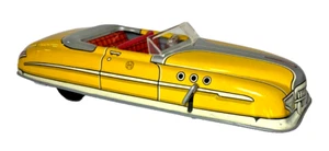 Marx Tin Litho Windup Mechanical Yellow Roadster Convertible - Needs Work - Picture 1 of 9