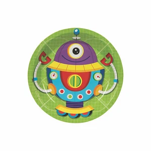 Robot Party Paper Dessert Plates - 8 Ct. - Party Supplies - 8 Pieces - Picture 1 of 1