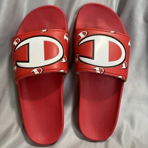 Champion rote bequeme Pantoletten mit großem Logo Größe 8 - Bild 1 von 9