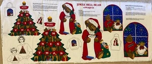 Jingle Bell Bär Applikationen Baumwolle Weihnachten Stoff Panel VIP Cranston - Bild 1 von 12
