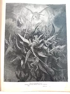 Antique 1884 Milton Paradise Lost Gustave Dore Gallery HC book heaven hell occul - Picture 1 of 19