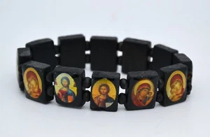 Armband 12 kleine Ikonen Holz браслет 12 икон дерево освящен 18x1,6x0,4 cm - Picture 1 of 2