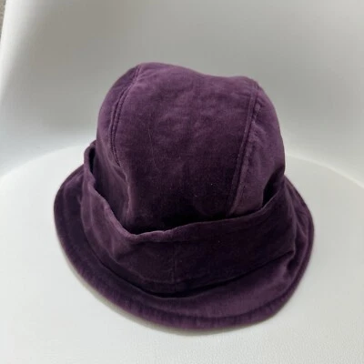 Sombrero Cubo Vintage Gap Terciopelo Púrpura Cloche Campana Forma Art Deco S Foto 1 de 4