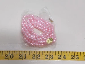 Vintage langer Strang rosa Halskette Perlen Made in Hong Kong 80er 90er Barbiecore - Bild 1 von 1