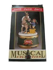 Coca Cola Rotating Musical Collection Ornament Santa’s Refreshment 1994 NOS - Picture 1 of 5