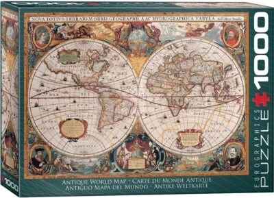 Antique World Map 1000 Piece Jigsaw Puzzle Eurographics New - Image 1 of 3