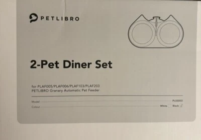 PETLIBRO Pet Food Dish Splitter with 2 Stainless Steel Bowls Black - New & Boxed - Image 1 of 4