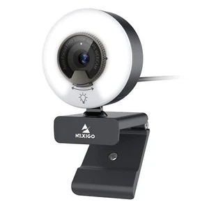 N960E 60FPS Autofokus 1080P Webcam mit 2 Stereo Mikrofon Ringlicht und Abdeck... - Bild 1 von 1