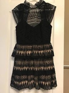 Brand New Bebe Lace Black Dress Size 6 $159 - Picture 1 of 6