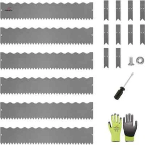 6 Pack 40 in. L x 8 in. H Quartz Grey Steel Garden Landscape Edging, Lawn Border - Picture 1 of 5