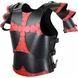 Real leather Cross Armour LARP costume medieval Leather Armour Cross Design - Picture 1 of 3