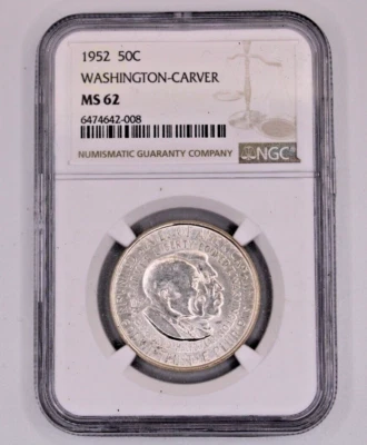 1952 50C Washington-Carver Ms 62 Slabbed NGC - Image 1 of 4