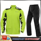 SULAITE Motorcycle Rain Jacket + Rain Pants with Shoe Covers Green (L)