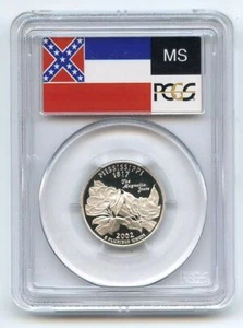 2002 S 25C Silver Mississippi Quarter PCGS PR70DCAM - Picture 1 of 2