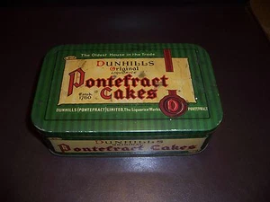 VINTAGE DUNHILLS PONTEFRACT CAKES TIN..ENGLAND - Picture 1 of 12
