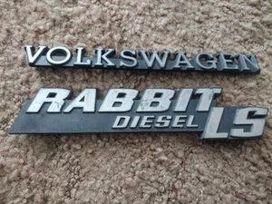 Volkswagen VW Rabbit Diesel LS Hatch Badge Emblem OEM 171853687 M - Picture 1 of 6