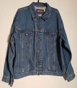 Levi Signature Trucker Jacket Denim Blue 100% Cotton Button Front Men's Size 2XL - Picture 1 of 7