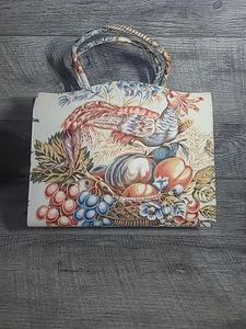 Vintage 60er MARGARET SMITH Vögel Stoff Handtasche Gardiner Maine Purse Bag - Bild 1 von 9
