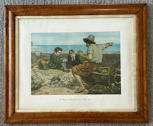 JOHN EVERETT MILLAIS antico collotipo con cornice c1920 Lrg IL RAGAZZO DI RALEIGH - Foto 1 di 8