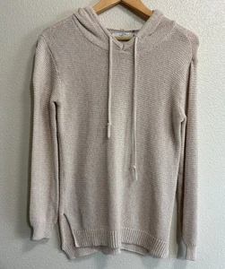 Harper Lane Women’s Size S Cream Knit Hoodie Sweater Fisherman Nautical Preppy - Picture 1 of 11