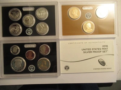 2016 US Mint Silver  Proof Set, 13 coins - 7 silver, US Mint Pkg & COA - Image 1 of 4