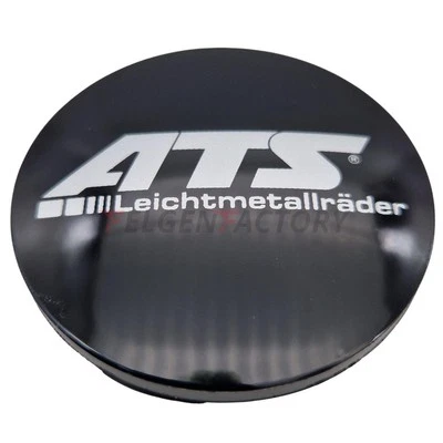 1X ATS Nabendeckel 60mm Schwarz Glanz (N23) Logo Silber (ATC) - Original Felg... - Bild 1 von 3