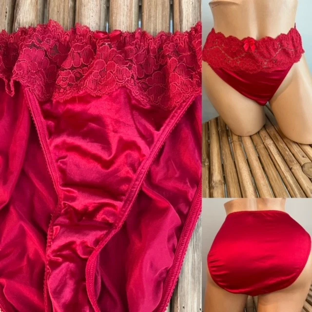 VINTAGE VICTORIAS SECRET SECOND SKIN SATINY 1995 BIKINI PANTIES sz L - Image 1 of 1