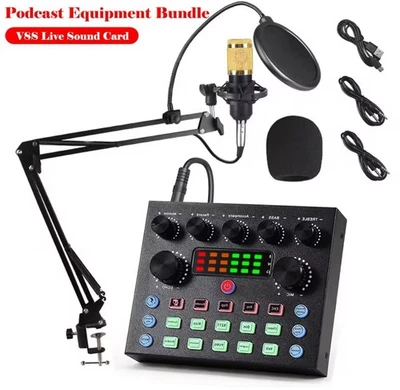 F998 Live Sound Card and Audio Interface with DJ Mixer Effects and Voice Changer - Image 1 of 4