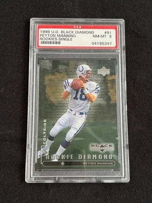 1998 UPPER DECK BLACK DIAMOND ROOKIES-SINGLE #91 PEYTON MANNING PSA 8 FREE SHIP - Image 1 of 2