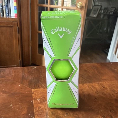CALLAWAY Supersoft Matte Golf Balls 3 Pack Sleeve GREEN Super Straight Long NEW - Image 1 of 4