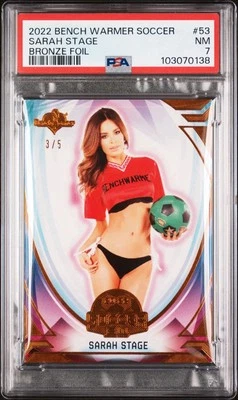2022 Bench Warmer Soccer #53 Sarah Stage Bronze Foil /5 PSA 7 NEAR MINT - Image 1 of 3